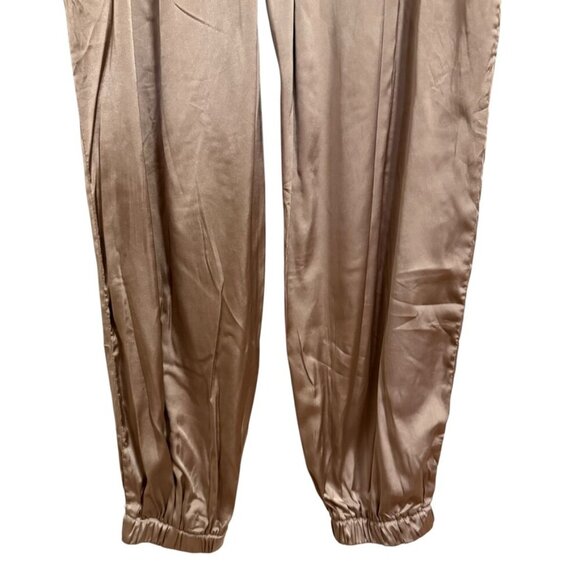 SHE + SKY Satin Jogger Pants SZ Small Metallic Shiny High‎ Rise - Picture 5 of 11